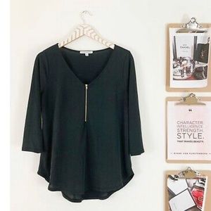 3/4sleeve zipper top